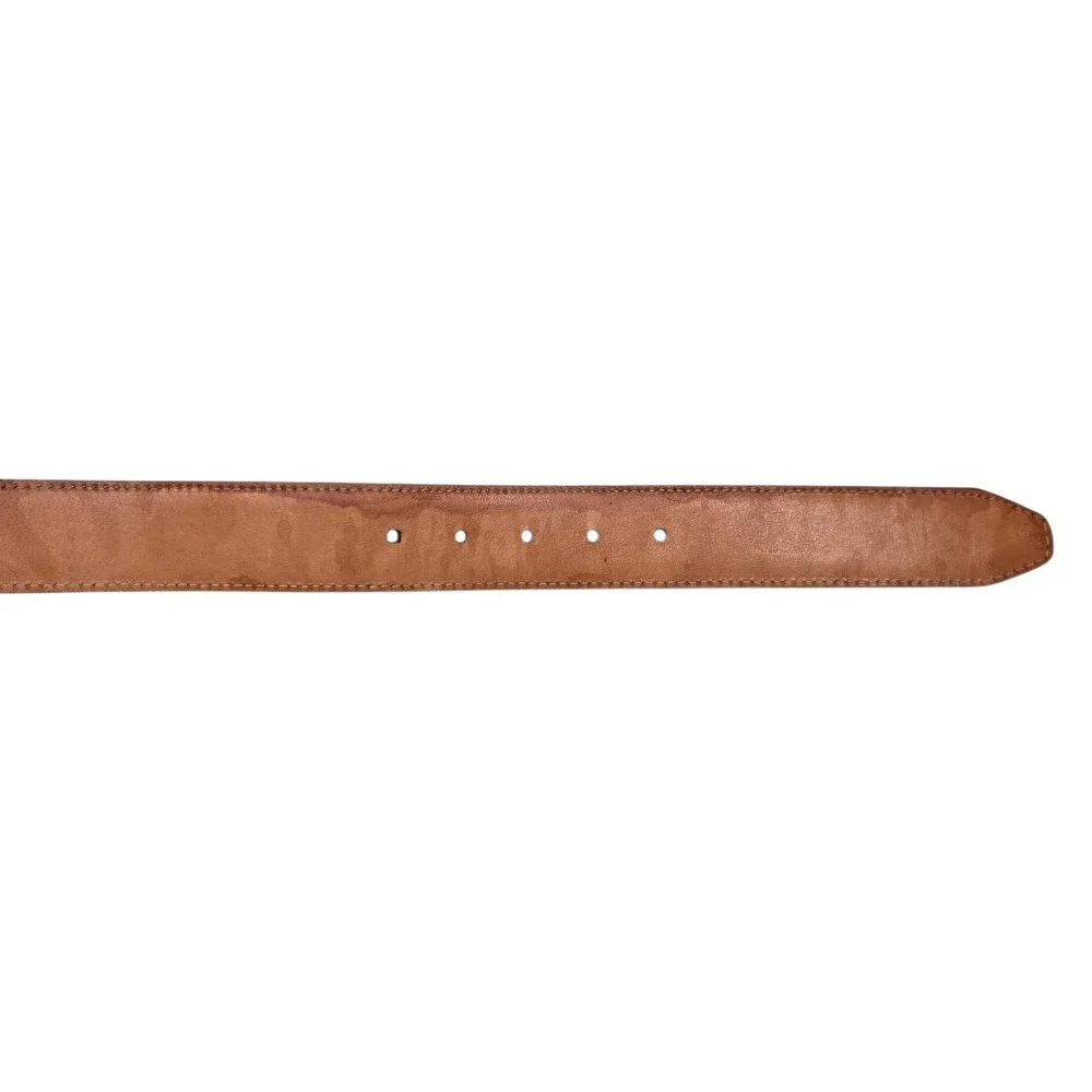 Martin Dingman Belt Mens 32 Brown Alligator Grain Leather Hand Made in America
